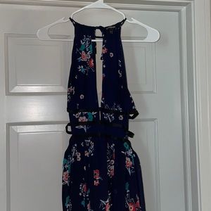 Floral dress with side cut outs